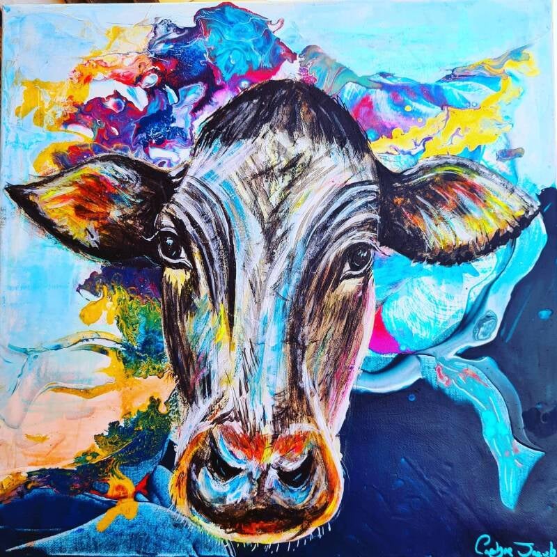 The Cow Art Series / 50 x 50cm / Acrylic on canvas Original artwork Price: 150€