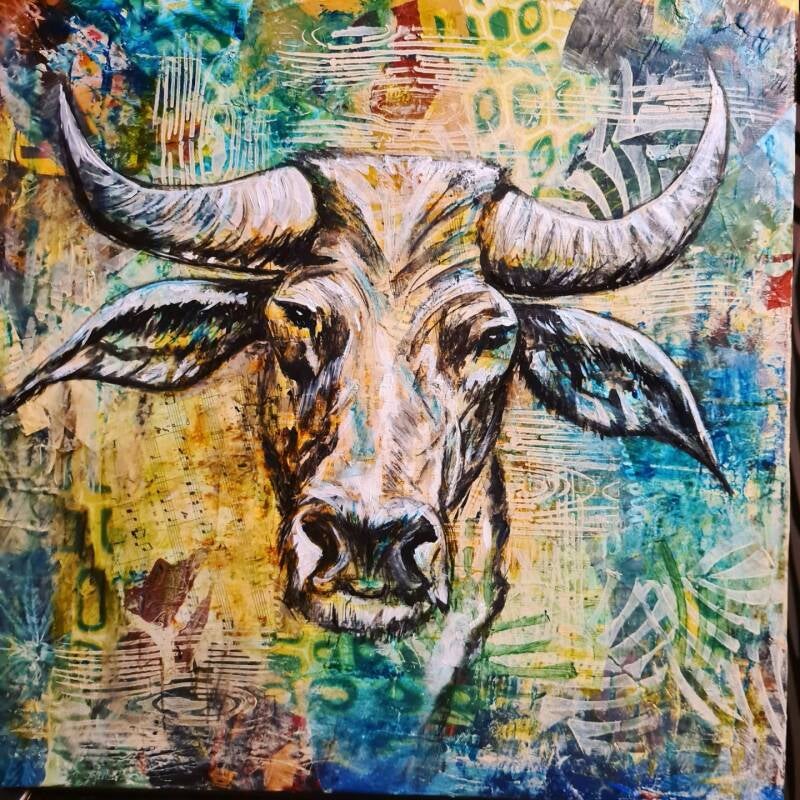The Cow Art Series / 50 x 50cm / Acrylic on canvas Original artwork Price: 150€