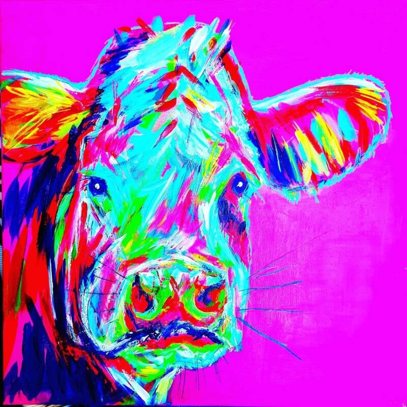 The Cow Art Series / 50 x 50cm / Acrylic on canvas Original artwork Price: 150€