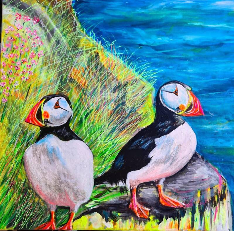 Coastal Companions / 70 x 50cm / Acrylic on canvas / Price: 180€