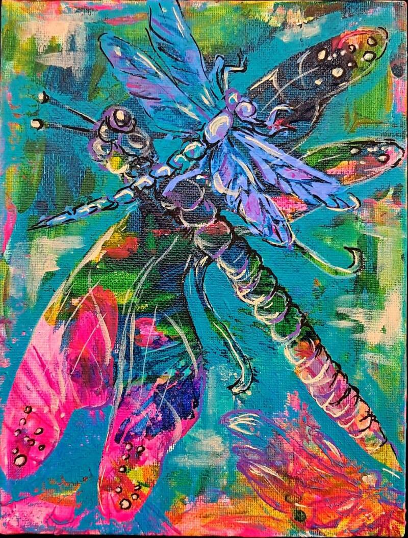 Wings of Iridescence / Miniature Acrylic canvas  / 15cm x 30cm / Price: 75€