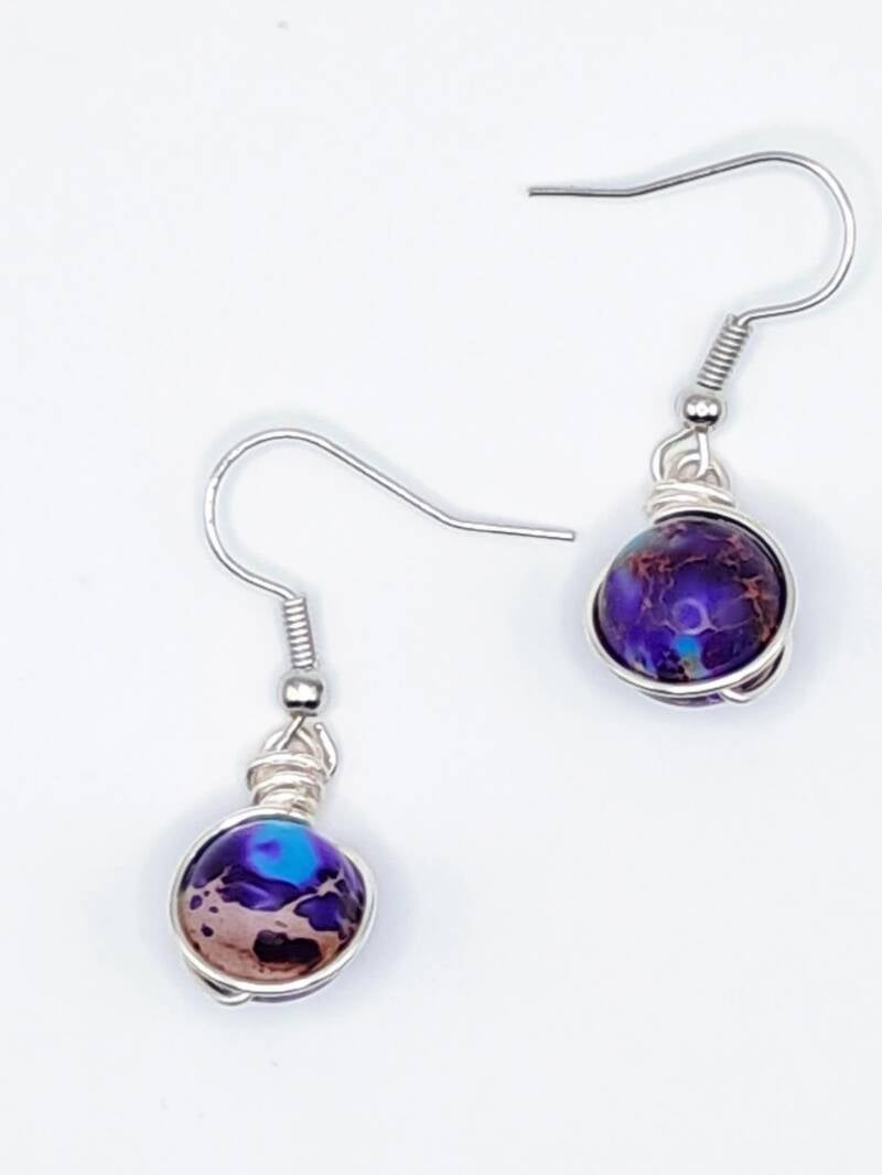 Imperial Jasper/silver Dangle earrings, lightweight bohemian drops, hypoallergenic ear hooks. Price 15€
