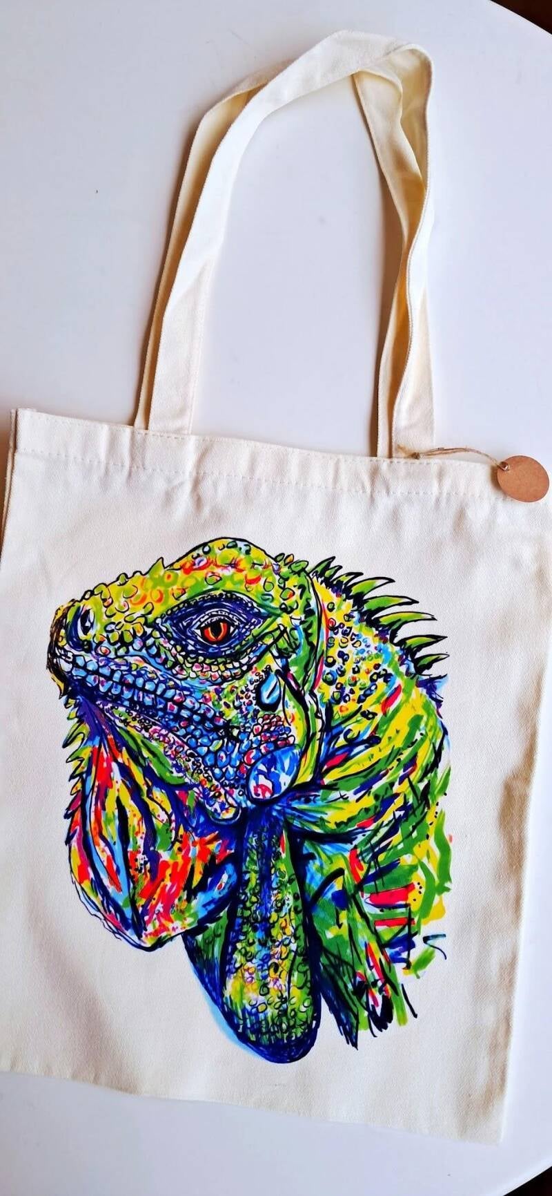Take my original artwork out of the gallery and into your daily routine. This canvas tote bag features a high-definition reproduction of my vibrant painting  Price at  15€