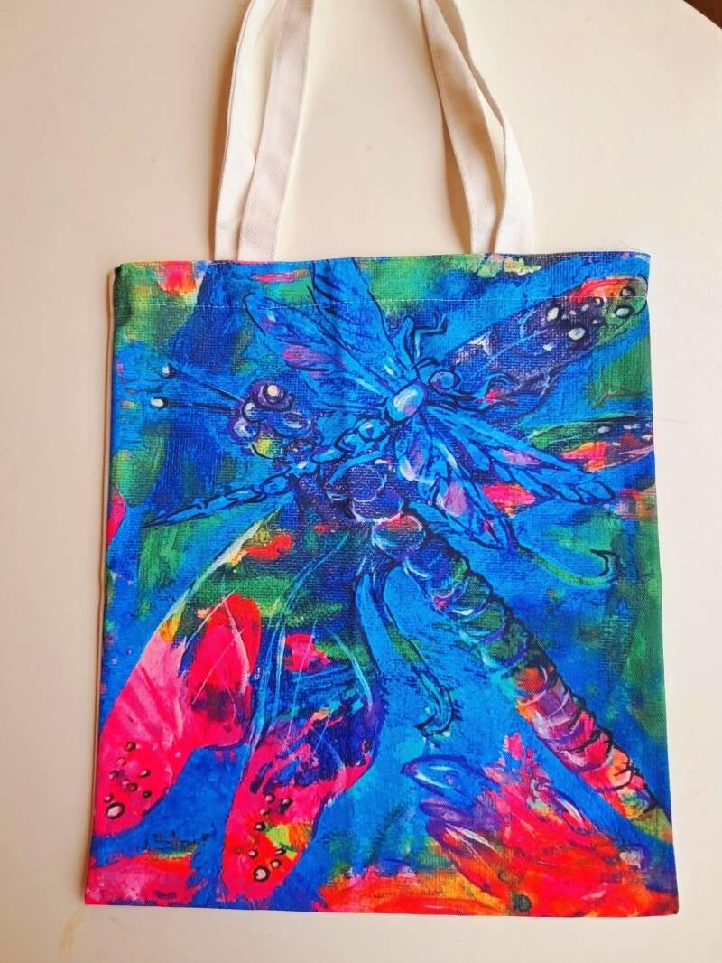 Take my original artwork out of the gallery and into your daily routine. This canvas tote bag features a high-definition reproduction of my vibrant painting  Price at  15€