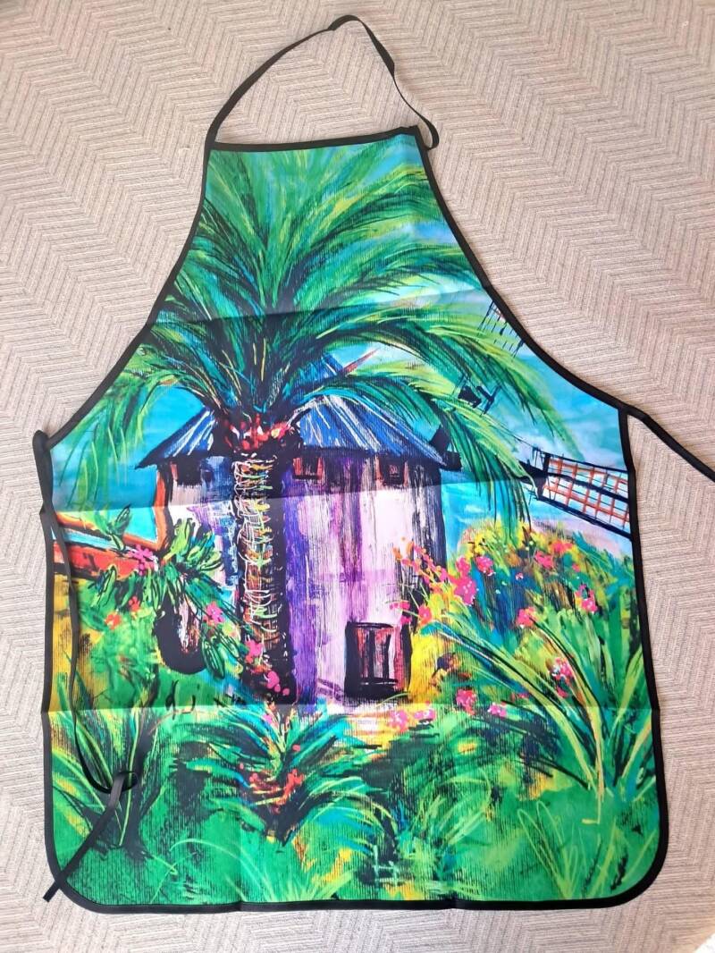 Printed apron featuring my original windmill artwork! Perfect for Cooking &amp; Crafting.  Size: 60cm x 80cm Price: 20€