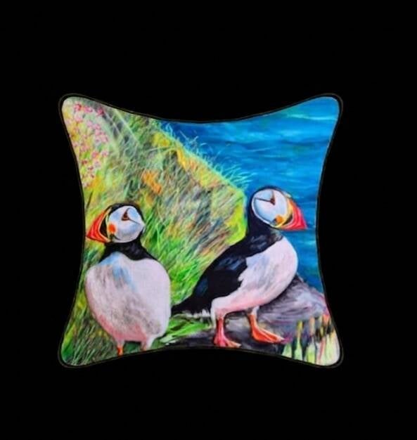 Nature-Inspired Cushion Cover  Add a vibrant pop of colour to your home with this ultra-soft, plush 45x45cm cushion cover featuring original artwork and a hidden zipper (insert not included). Price 20€