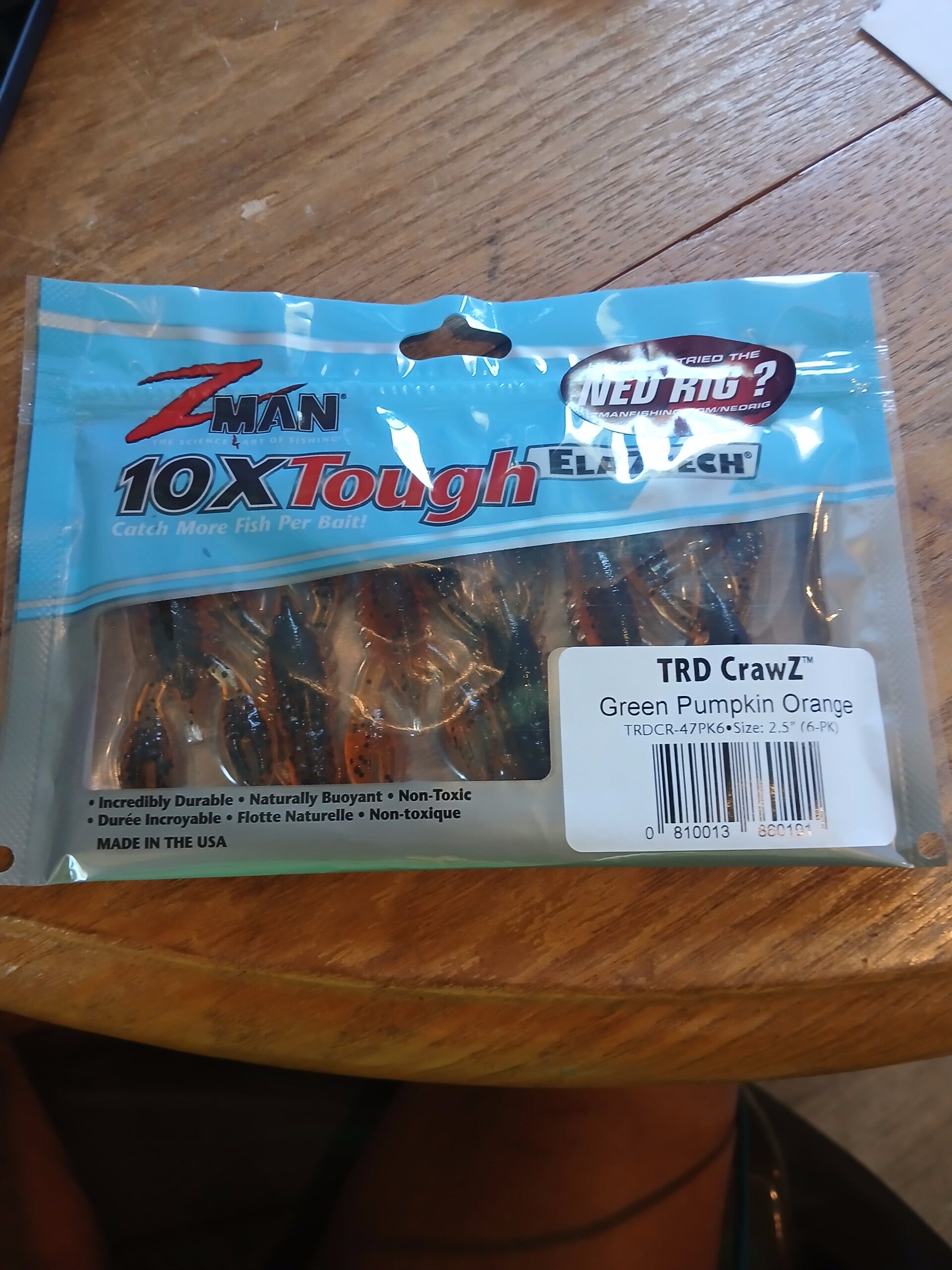 TRD CARAWz Fishing Riggs (Crawdads) - GREEN PUMPKIN ORANGE