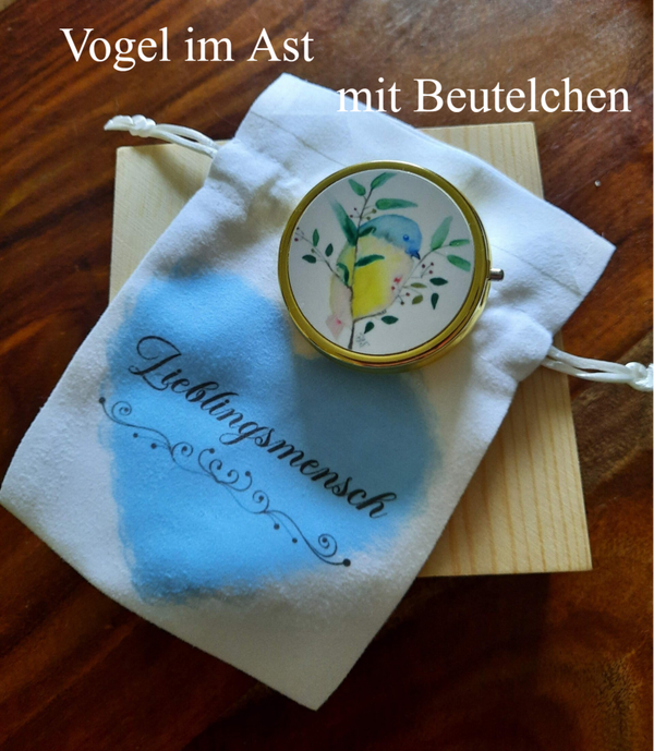 Pillendose Silber oder Gold - personalisierbar