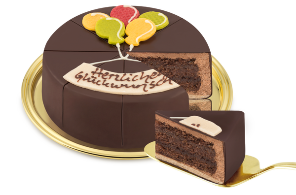 Konditoren-Sachertorte Herzlichen Glückwunsch - 18,77€/Stück
