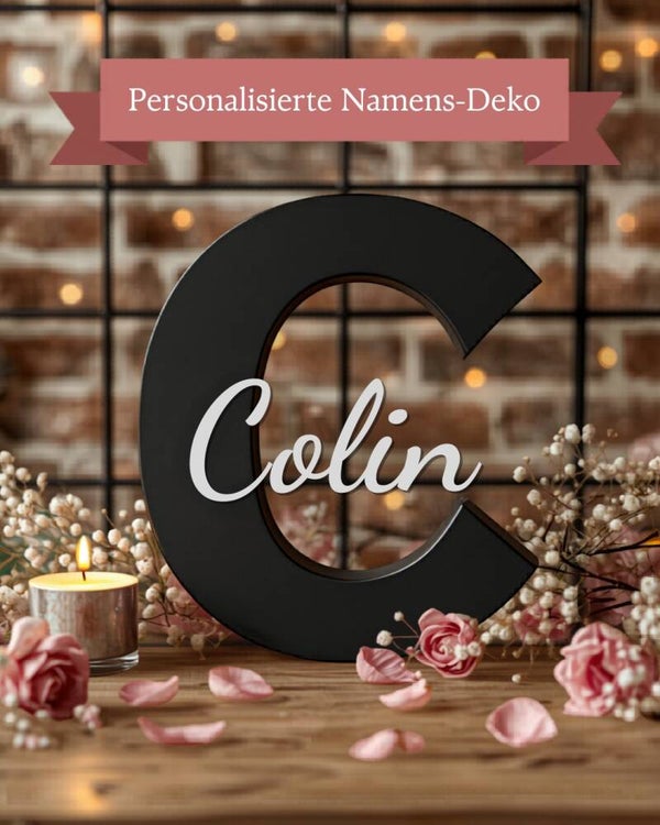 Personalisierte Namens-Deko – Buchstabe mit Name | 3D-Druck