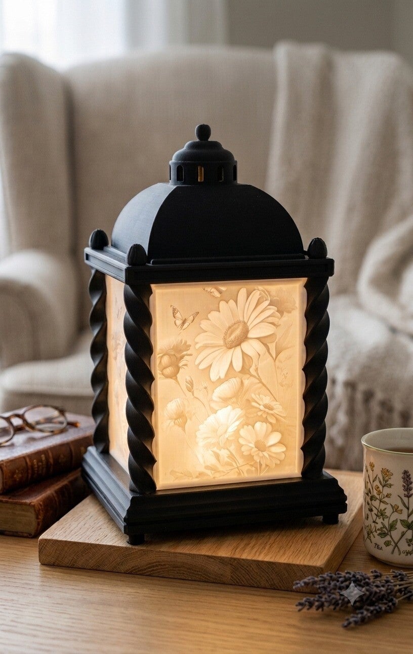 3D Lithophane Laterne mit Wunschbild – Personalisierte Fotolampe 28x18cm
