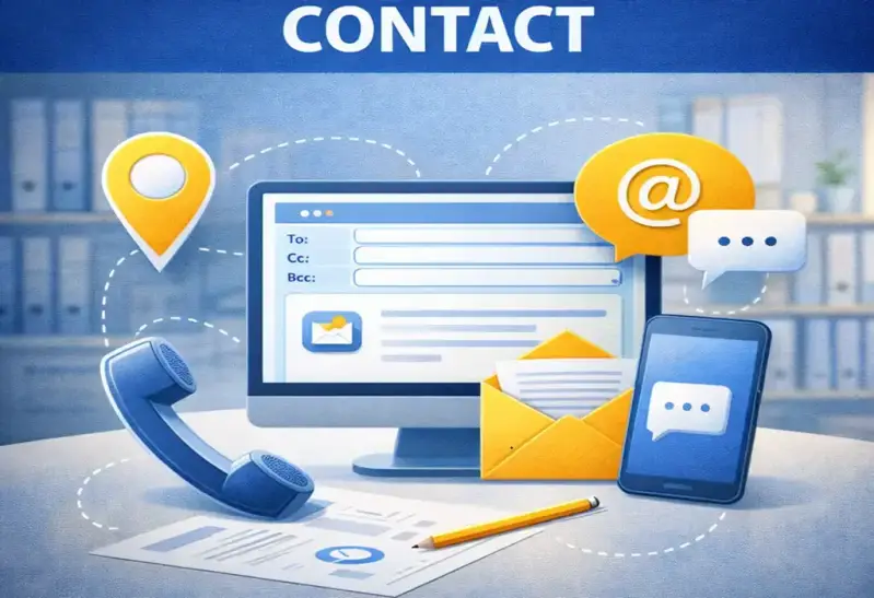 Illustration de prise de contact pour service d’externalisation administrative.