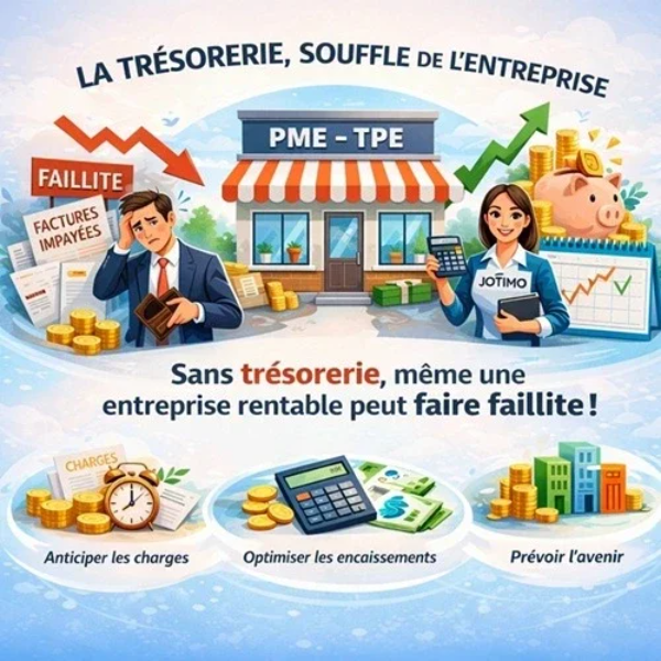 Gestion de trésorerie par JOTIMO à Villeneuve-sur-Lot : facturation, relance client et optimisation du cash flow pour dirigeants de TPE
