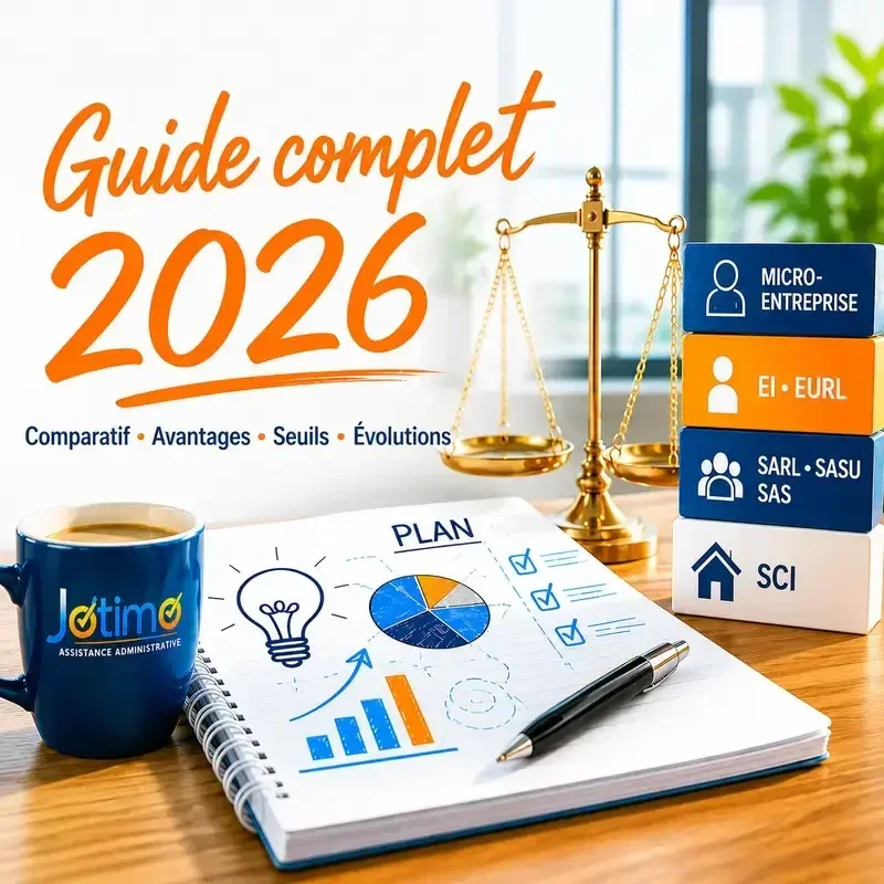 Guide comparatif des statuts juridiques d'entreprise en 2026 - micro-entreprise, EI, EURL, SASU, SAS, SARL, SCI