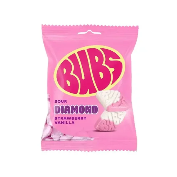 Bubs Sour Diamond Jordgubb Vanilj