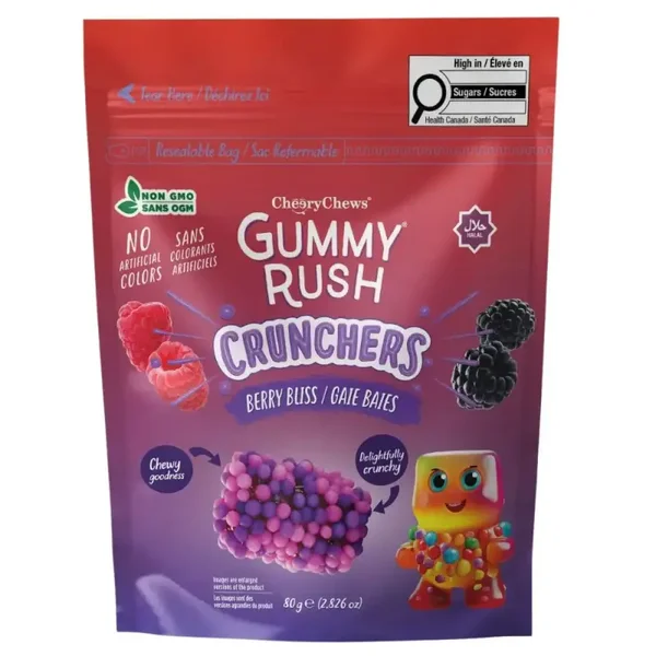 GUMMY RUSH CRUNCHERS BERRY BLISS FLAVOUR POUCH