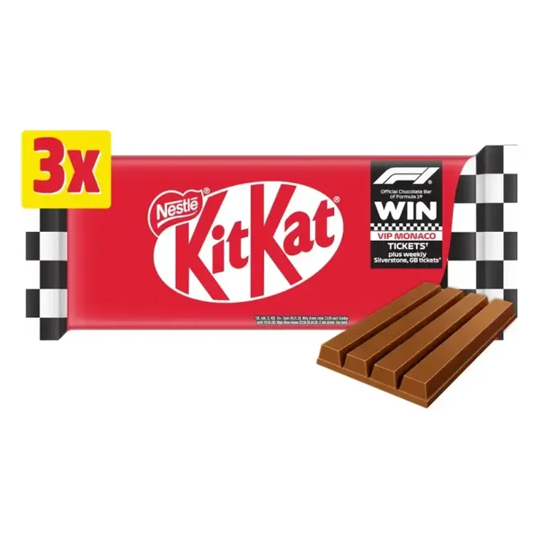 KIT KAT 4 FINGER MILK CHOCOLATE BAR MULTIPACK 3 PACK