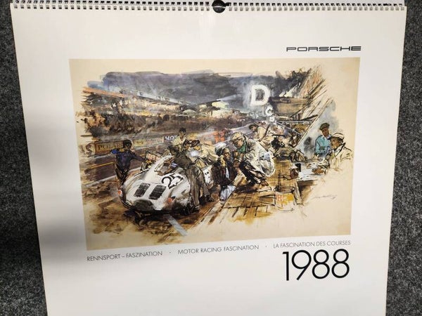 Porsche Kalendar 1988 mit Sammlermünze