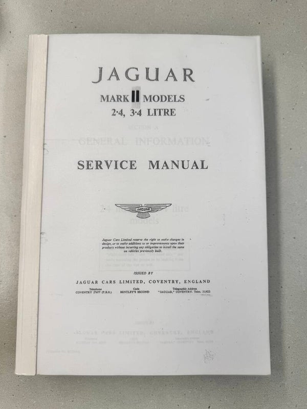 Jaguar Mark II Models Service Manual 2,4/3,4 Litre