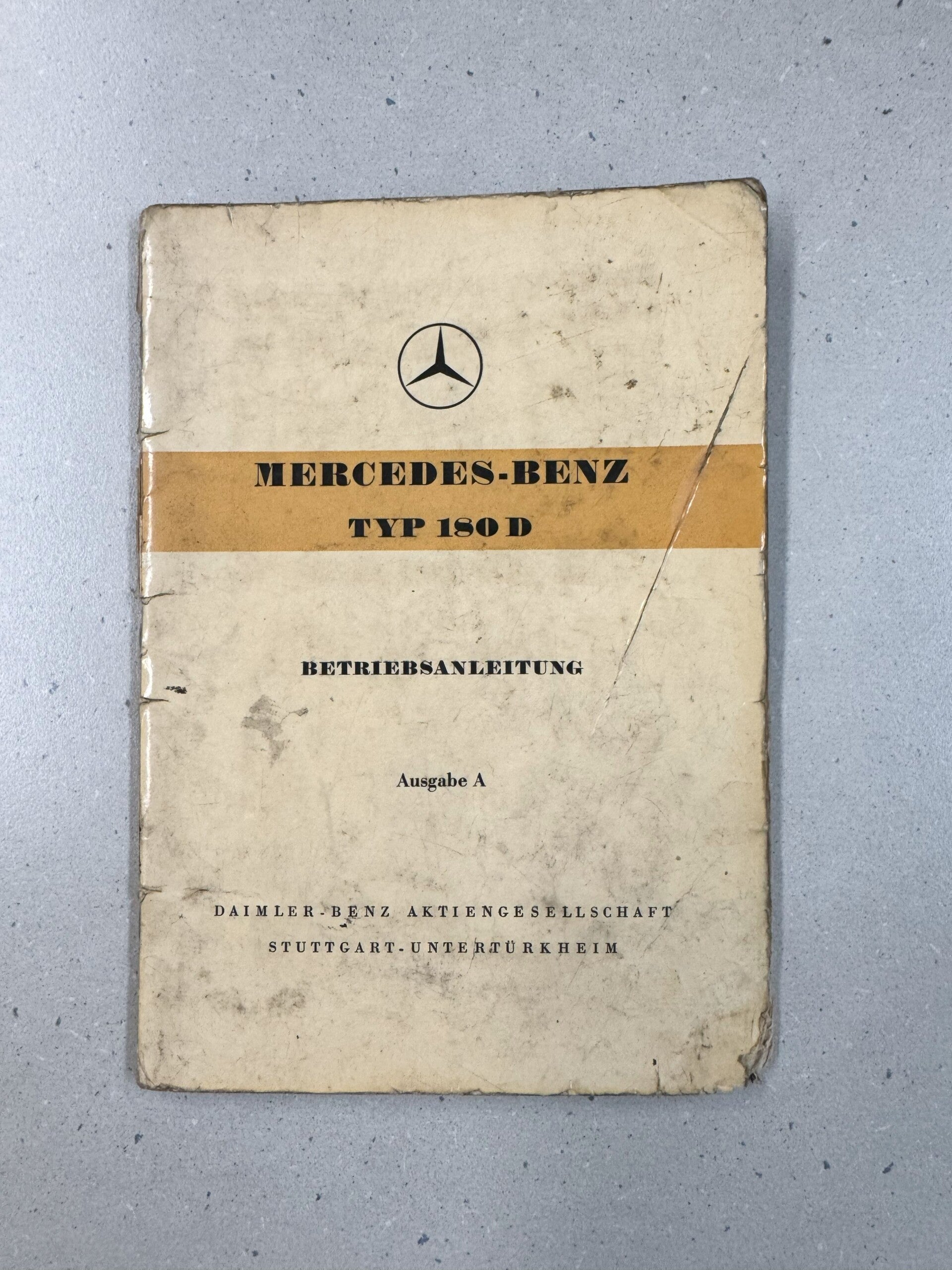 Mercedes-Benz Typ 180 D Betriebsanleitung Ausgabe A
