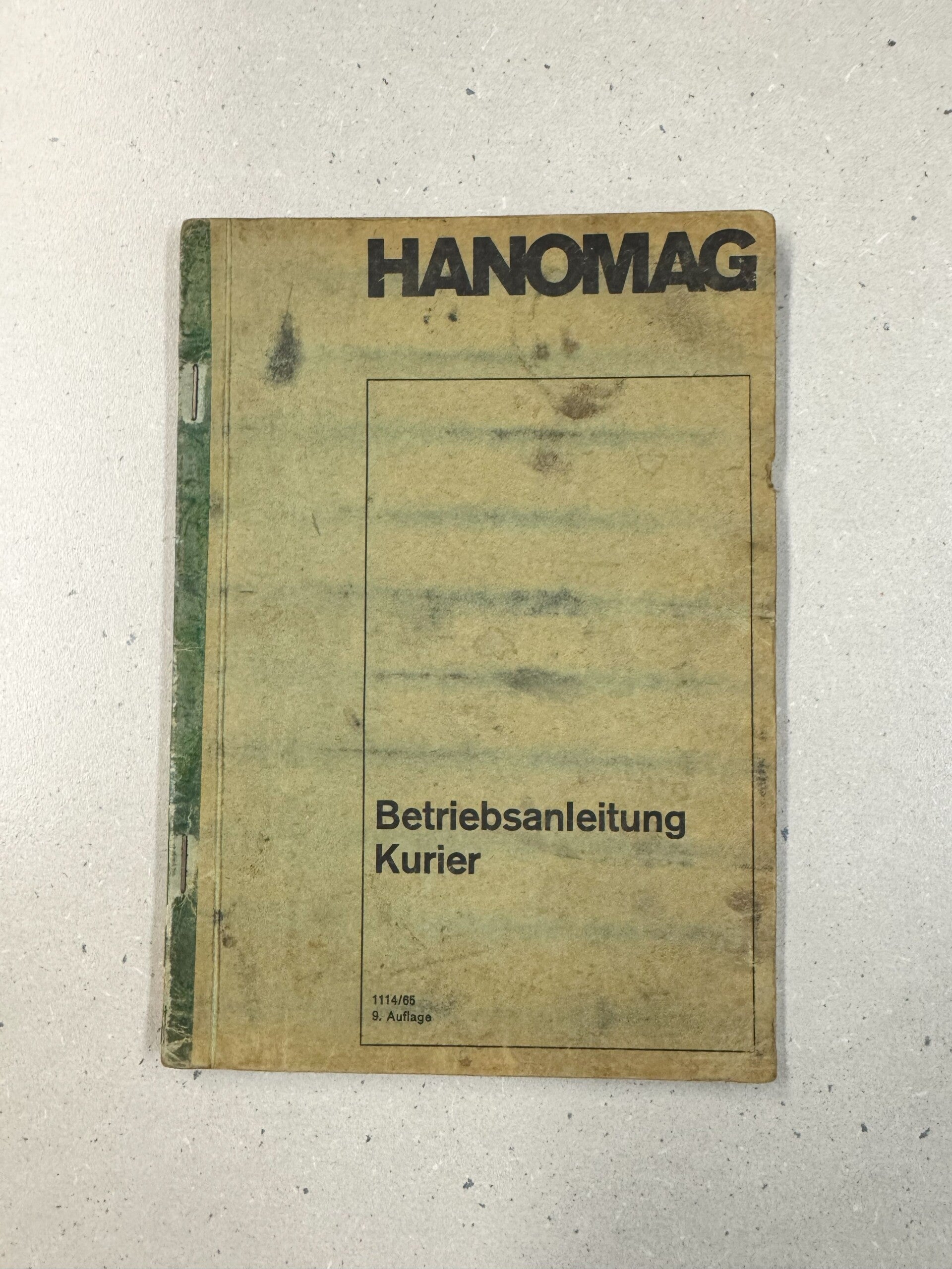 Hanomag Betriebsanleitung Kurier 9. Auflage 114/65
