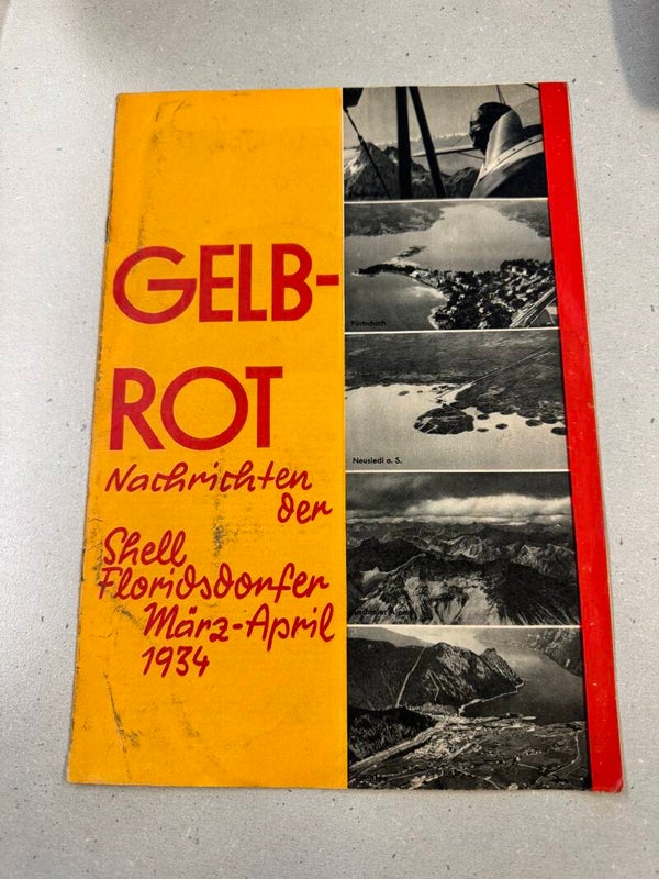 Gelb Rot Nachrichten der Shell-Floridsdorfer März-April Heft 1934