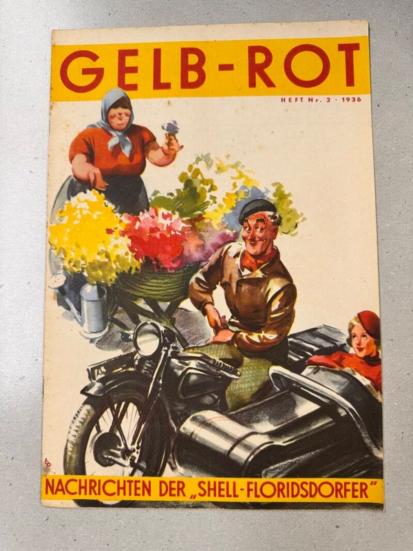 Gelb Rot- Nachrichten der Shell-Floridsdorfer 1936 Heft Nr. 2