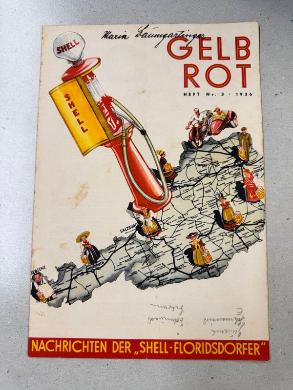 Gelb Rot-Nachrichten der Shell-Floridsdorfer Heft Nr. 3 1936