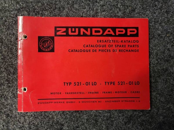 Original Ersatzteilkatalog "Zündapp Typ 521-01 LO"