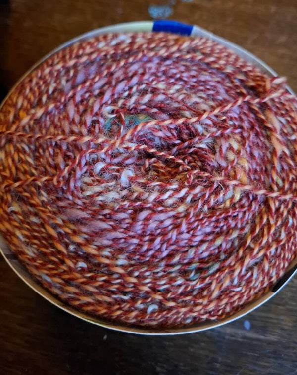 Nobbles & Slubs Handspun Yarn. Y Wawr. Fingering Weight. 490mtrs