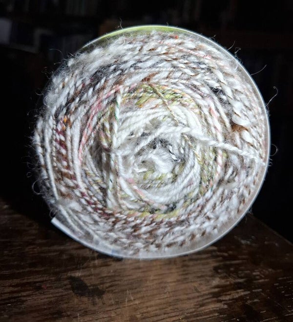 Nobbles & Slubs Handspun Yarn. Alpaca Berry. Double Knit. 250 mtrs