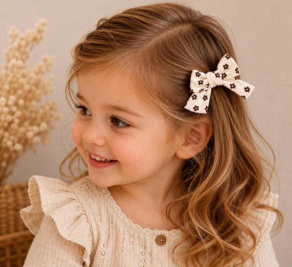 Daisy Bow Clip – Crème