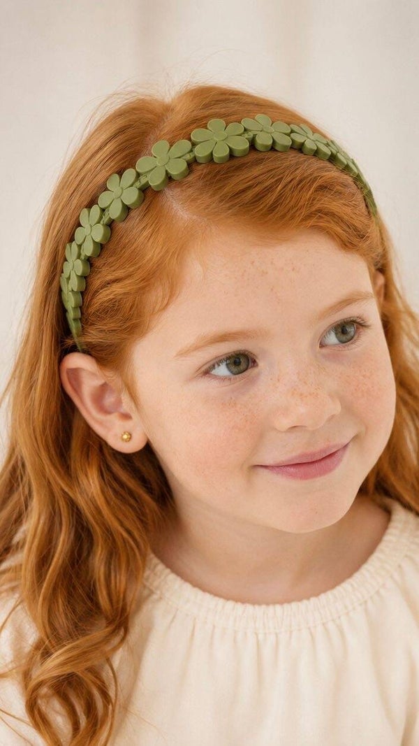Flower Blossom Haarband – Salie Groen