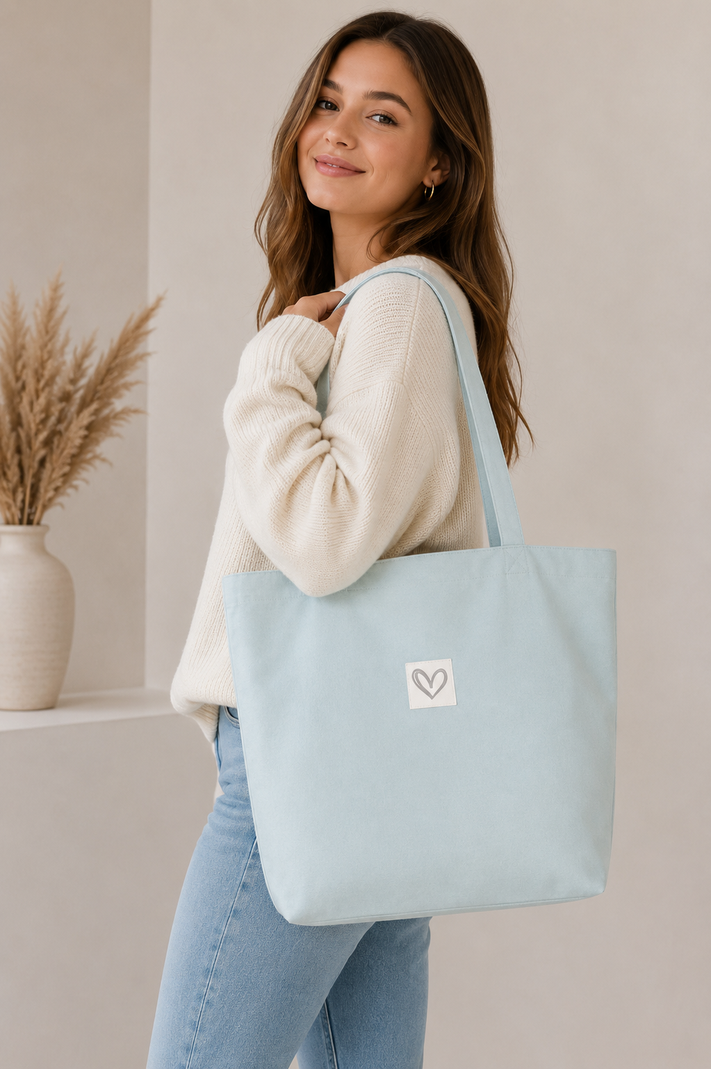 Heart Tote Bag Mint