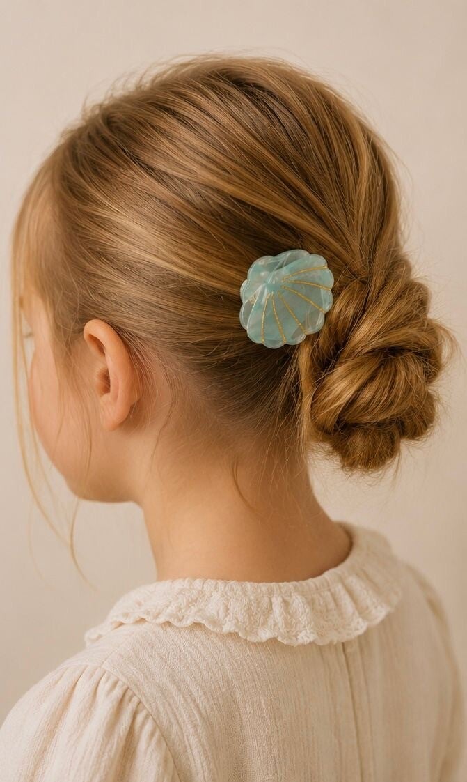 Schelp Haarclip – Oceaanblauw
