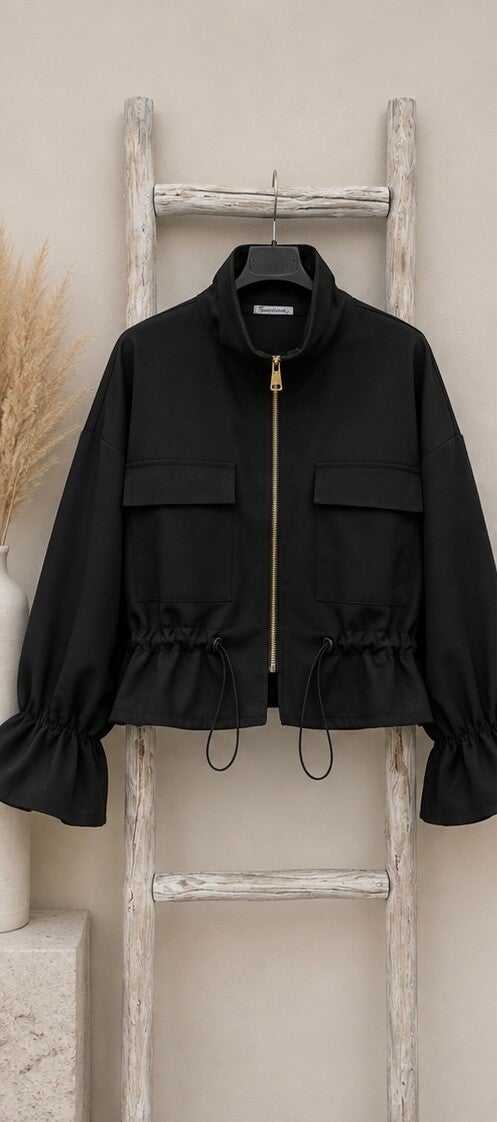 Zwarte utility jacket