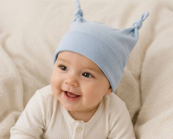 Baby Knoopmutsje – Sky Blue
