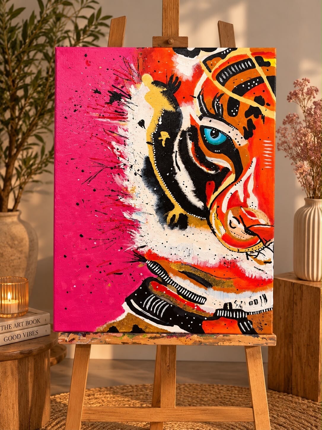 Schilderij wild tiger