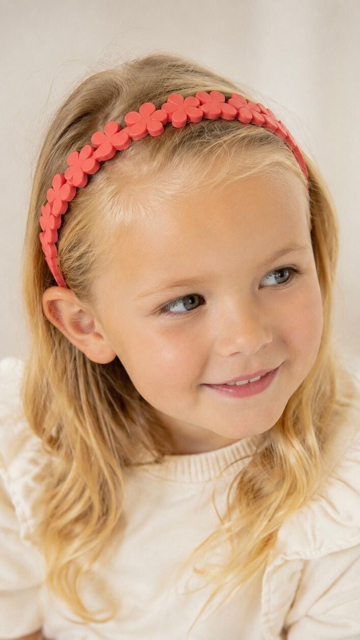 Flower Blossom Haarband – Koraal Roze