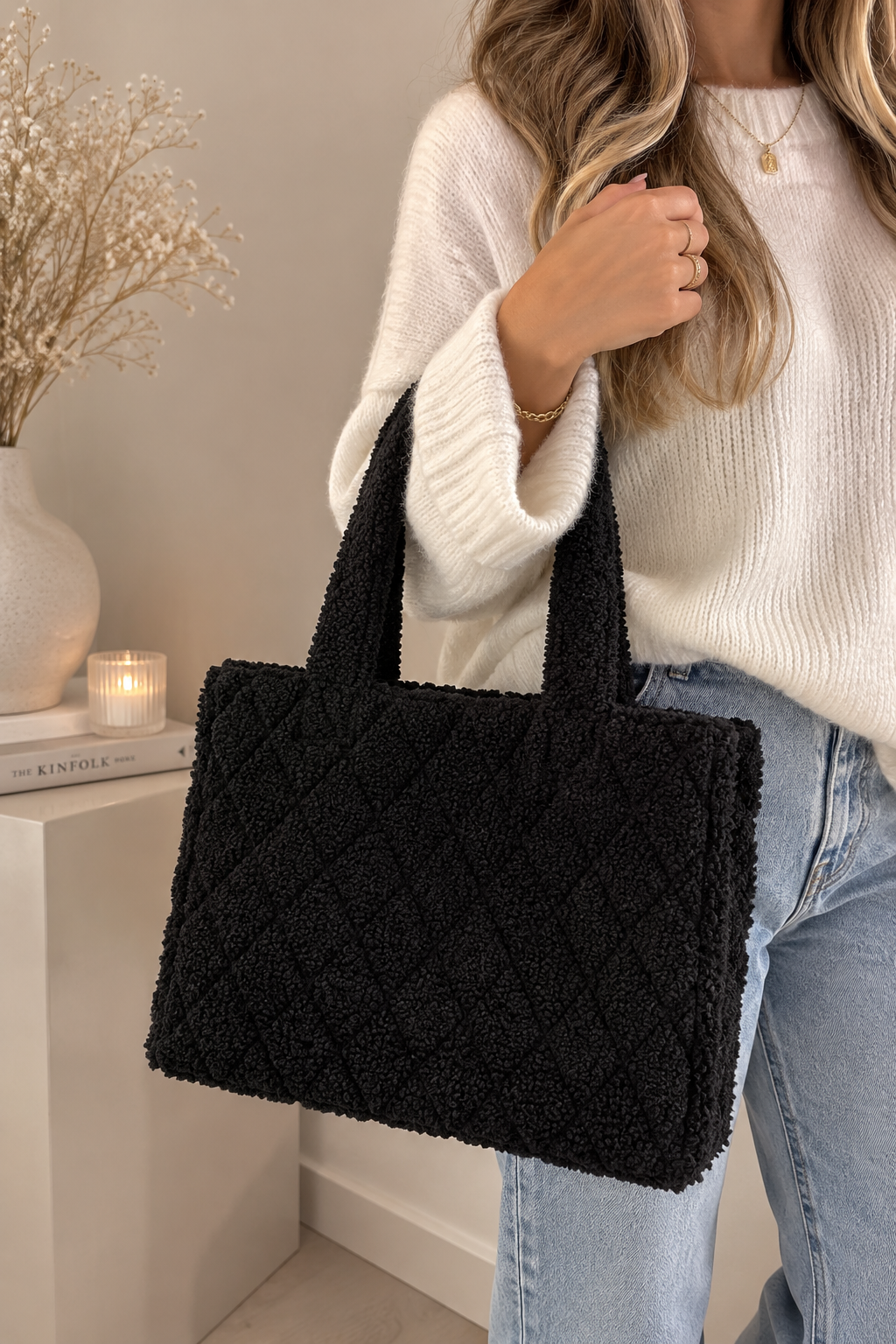 Shopper Teddy zwart