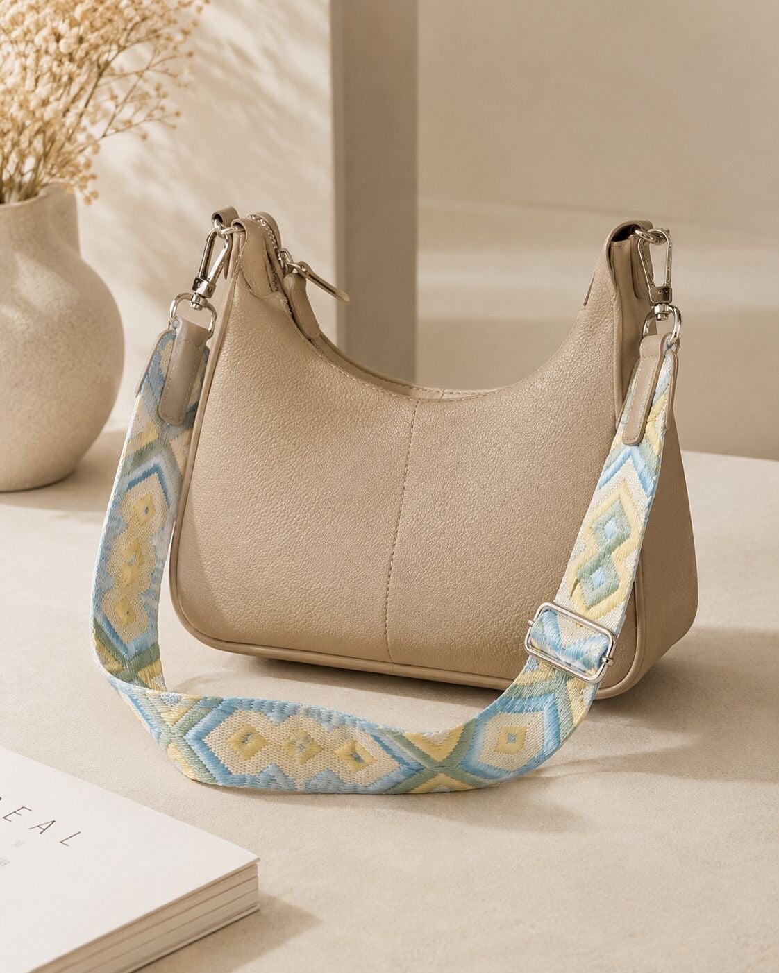 Yehwang Verstelbare Bag Strap – Pastel Aztec Blauw