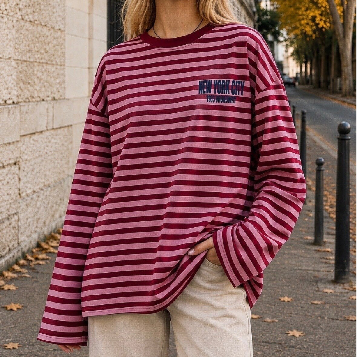New York Longsleeve Rood