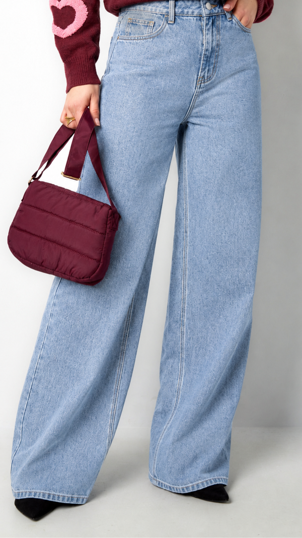High Waist Wide Leg Jeans – Lichtblauw