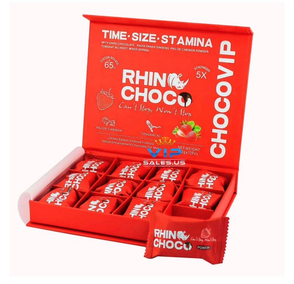 Rhino Red Choco Sexual Enhancement Chocolate 10G Box of 12