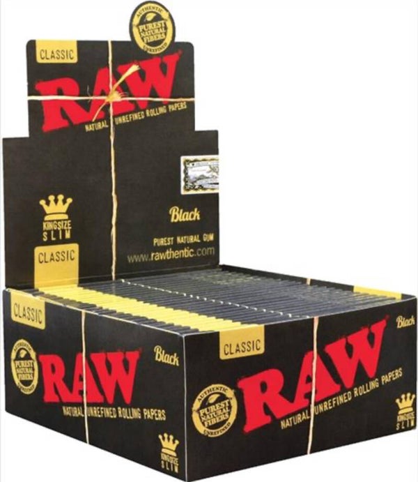 RAW Black Classic Papers King Size Slim - Display Of 50