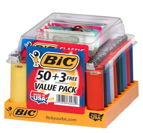 Bic Regular Lighter Display 50 + 3