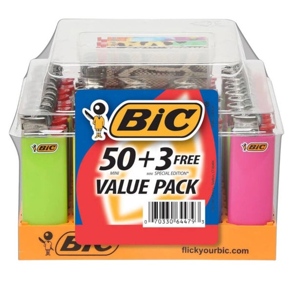 Bic Mini Lighter Display 50 + 3