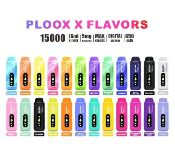 Ploox X By Luxpodz 15K Puffs Disposable Pod Device - Display Of 5 (MSRP $17.99 Each)