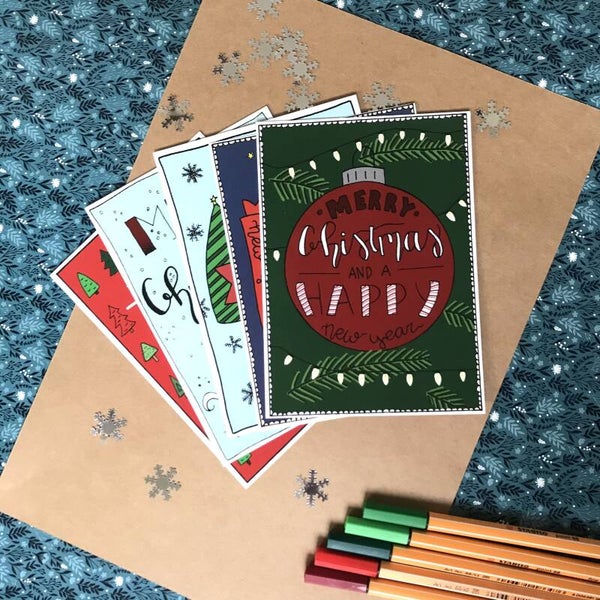Kerstkaarten set (5 stuks)