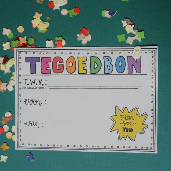 Tegoedbon om zelf in te vullen